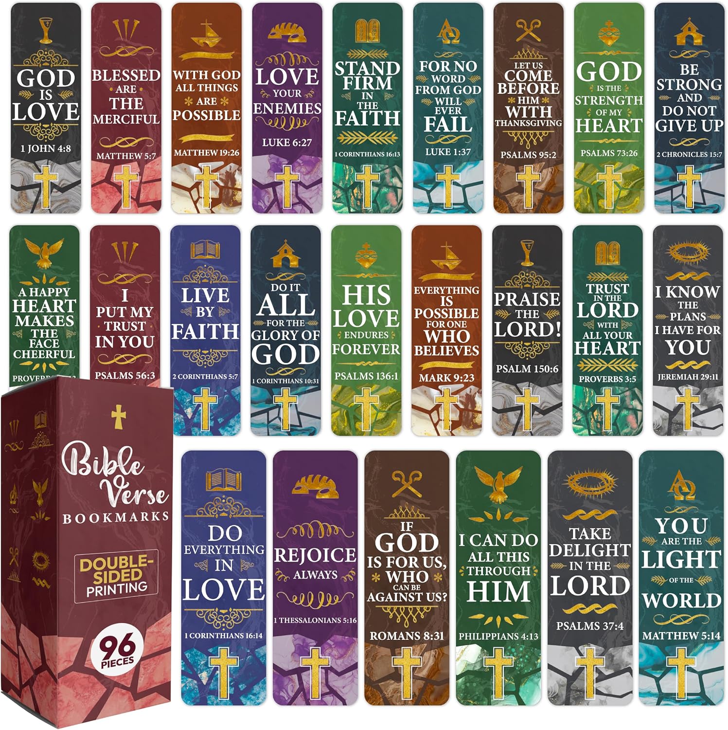 Bible Bookmark Set with verses - decorative bookmarks set